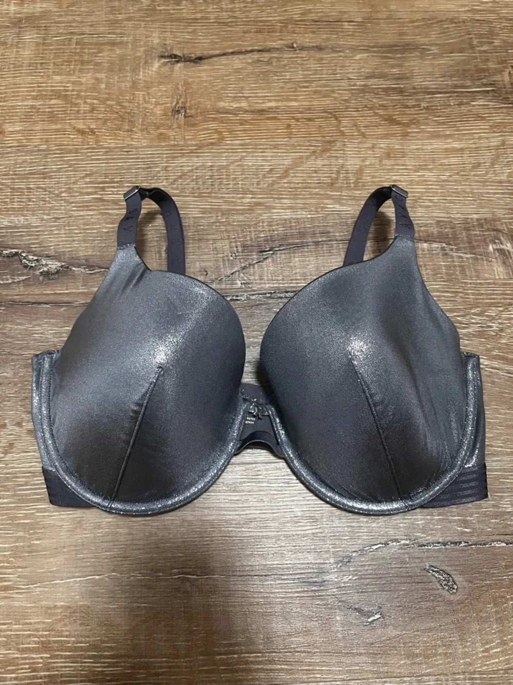 Savage X Fenty Shimmering Gray Bra MICROFIBER METALLIC PUSH-UP BRA Size 36DDD - Picture 2 of 13